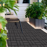 Plastic Interlocking Deck Tiles Outdoor All Weather Waterproof 12 PCS 12"x12" Flooring Deck Tiles Patio Floor Tile for Pool Balcony Backyard Porch, Coffee SAILARY