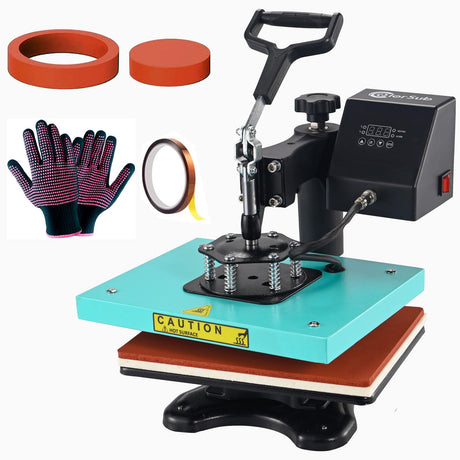 ColorSub 9x12 Inch Heat Press Machine, Professional Swing Away T-Shirt Press Machine for HTV, Sublimation, Heat Transfer Projects Teal ColorSub