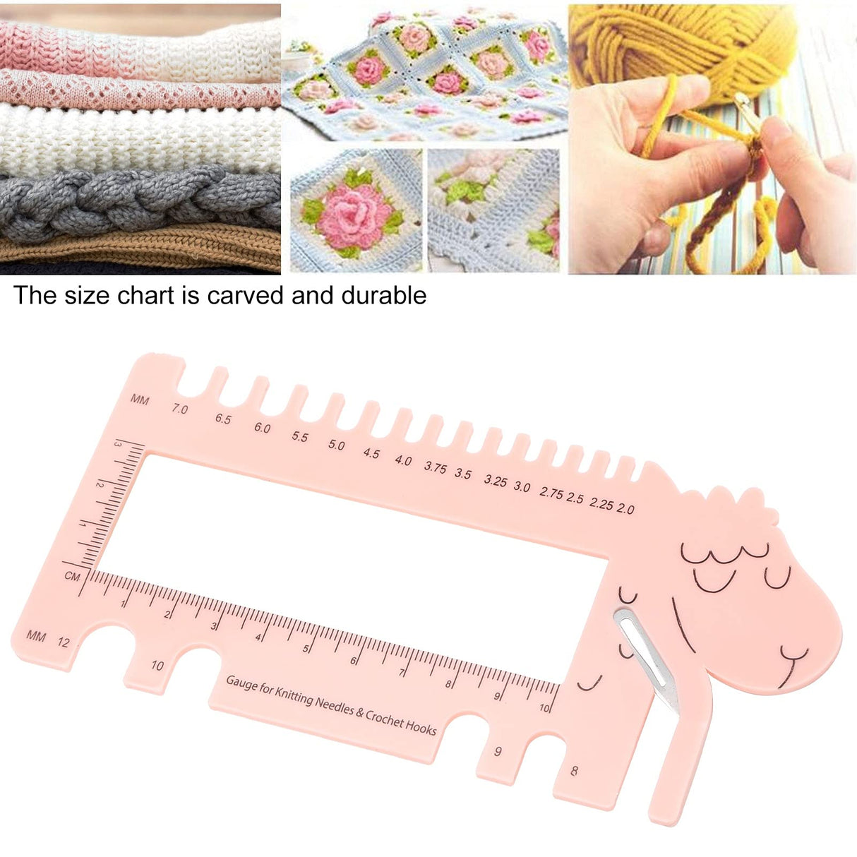 Needle Crochet View Sizer, Sweater Knitting Needle Crochet Hook Gauge Measuring Weaving Auxiliary Tool HEEPDD