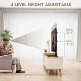 Universal Swivel TV Stand/Base Table Top TV Stand 32 to 65 inch TVs 80 Degree Swivel, 4 Level Height Adjustable, Heavy Duty Tempered Glass Base, Holds up to 88lbs Screens, HT04B-002 Hemudu