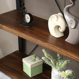 Rustic Vintage Industrial 4-Tier Solid Wood and Metal Bookshelf by WH-AOERPUMY WH-AOERPUMY