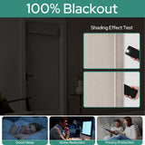 HOMEIDEAS 100% Linen Blackout French Door Curtains, Privacy Door Window Curtains, 26 X 68 Inch Room Darkening Blinds, Thermal Insulated Shades for Bedroom, 1 Panel, Natural HOMEIDEAS