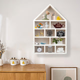 COM4SPORT Wooden Shadow Cubby Box Hanging Figurine Display Shelf White Curio Cabinet Organizer Wall Mounted Display Case Trinket Shelf Miniature Display Shelf for Collectibles (15.7 * 11.8 * 2.75in) COM4SPORT