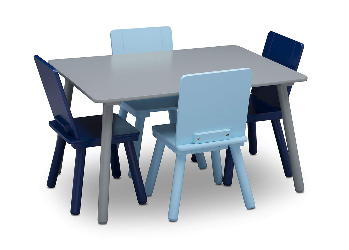 Delta Children Kids Table and Chair Set (4 Chairs Included), Grey/Blue Delta Children