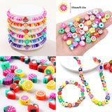 1000PCS Polymer Clay Beads Bracelet Making kit, 24 Style Cute Fun Beads Fruit Flower Animal Cake Butterfly Heart Beads Charms for Jewelry Necklace Earring Making DIY Accessories for Women Girls BBita