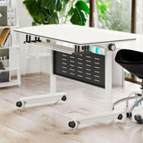 4 Pack Folding Conference Table,Flip Top Mobile Training Table with Fixable Casters and Baffle Plate,Fold Up Meeting Table for Office,Meeting Room,Classroom (140 * 60 * 75cm) Generic