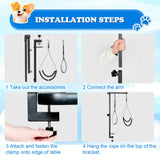 Breeze Touch Dog Grooming Table Arm with Clamp 32in, Pet Dog Grooming Table for Small Dogs at Home Foldable, Cat Dog Grooming Harness Stand Holder Portable for Trimming Nails, Drying, Haircut Breeze Touch