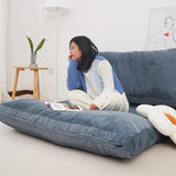 N&V Folding Matress Sofa Bean Bag Bed, Foam Filling Folding Matress Sofa, Includes Removable and Machine Washable Cover, Soft Premium Faux Fur (Medium, Blue) N&V