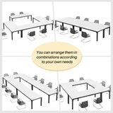 Tribesigns 78.74-Inch Conference Table Set,13FT Conference Room Table, Large Rectangle Meeting Seminar Tables Set,Long Business Tables (Chair not Included) (2, White+Black, 2 Pack) Tribesigns