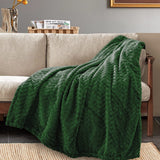 Inhand Fleece Throw Blankets, Super Soft Flannel Cozy Blankets for Adults, Washable Lightweight Blanket for Couch Sofa Bed Office, Warm Plush Blankets for All Season (50"×60", Green) inhand