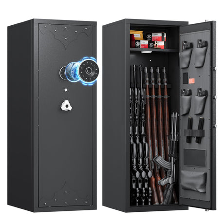 KAER 12-15 Gun Safe, Rifle Safe, Large Gun Safe for Rifles and Pistols, Rifle Safe for Home, Quick Access Gun Cabient with Digital Keypad, Gun Safes with Adjustable Shelves and Pistol Pockets KAER