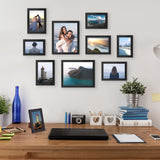 upsimples 10 Pack Picture Frames Collage Wall Decor, Gallery Wall Frame Set for Wall Mounting or Tabletop Display, Multi Sizes Including 8x10, 5x7, 4x6 Family Photo Frames, Black upsimples