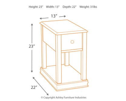 Signature Design by Ashley Breegin New Traditional Wooden Chair Side End Table, Brown - WoodArtSupply