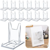 Memorywuu 12 Pack Acrylic Book Stand for Display Adjustable Clear Display Holder Easel Collector Stand for Home Office Back to School Comic Album CD Magazine Postcard Artworks (4.2 x 4.3 x 2.35 Inch) Memorywuu