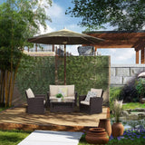 FDW Patio Furniture Sets 4 Piece Rattan Chair Patio Sofas Wicker Sectional Sofa Outdoor Conversation (Brown and Tan) FDW