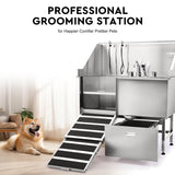 CO-Z Professional Dog Bathing Station, 50 in. Dog Grooming Tub with Nonskid Retractable Ramp for Large Dogs, Stainless Steel Dog Washing Station with Swivel Faucet Pull Out Showerhead Storage Drawer CO-Z