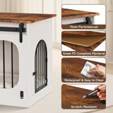 XXL Dog Crate Furniture,47.2 Inches White Kennel Furniture with Cushion Decorative Farmhouse Crate Indoor Thick Wooden Pet House End Table Modern Cage Furniture for Medium/Large Dog YDTOP