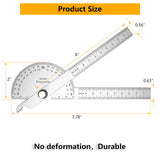 ForoGore Stainless Steel Protractor 180 Degrees Two Arm Ruler Adjustable Angle Protractor Woodworking Ruler Craftsman Angle Measure Tool (10 cm/ 3.94 Inch) ForoGore
