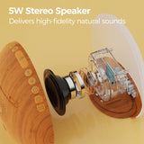 REACHER Wood Grain Sunrise Alarm Clock and Sound Machine Nightlight, Digital Dimmable Clock for Bedroom, 26 Sleep Sounds, White Noise Machine for Baby, Adults, Wake Up Light Alarm Clock for Kids REACHER