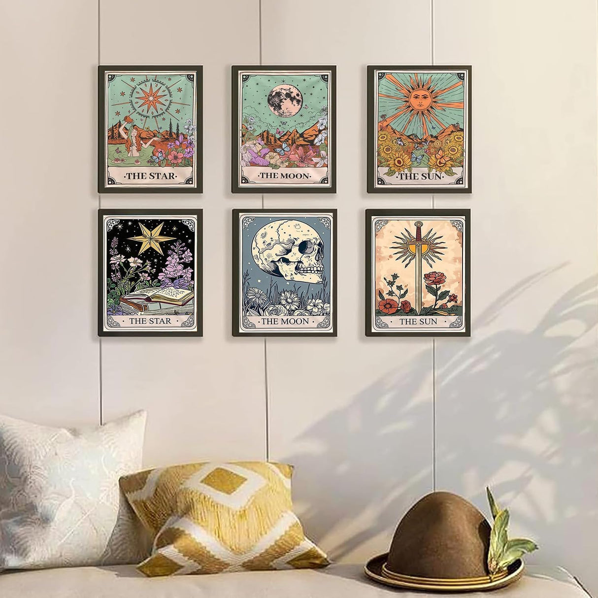 Diamond Art Kits for Adults Beginner, 12 Pack Sun and MoonDIY Modern Diamond Painting Kits 5D Diamond Dots Gem Art Crafts with Tools,Round Full Drill Funny Crafts for Home Wall Decor&Gift-9.8X13.8 in WUDWL