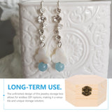 Cabilock Plain Unfinished Box, Hexagon Unpainted Wooden Jewelry Box Container, Wood DIY Storage Chest Treasure Case with Locking Clasp for Crafts, Art, Hobbies, Projects Cabilock