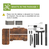 Radlove Dual Motors Height Adjustable 59'' L Shape Electric Standing Desk with Drawer Stand Up Table 4 Memory Keys, Computer Desk with Splice Board Home Office Desk, Rustic Brown Top + Black Frame Radlove