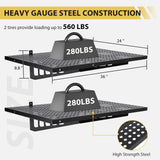 GarveeTech 2-Pack 1x6 ft Garage Wall Shelving Heavy Duty Wall Shelves Garage Storage Racks Wall Mounted Garage Shelves Floating Shelves, 600 LBS Load Capacity GarveeTech