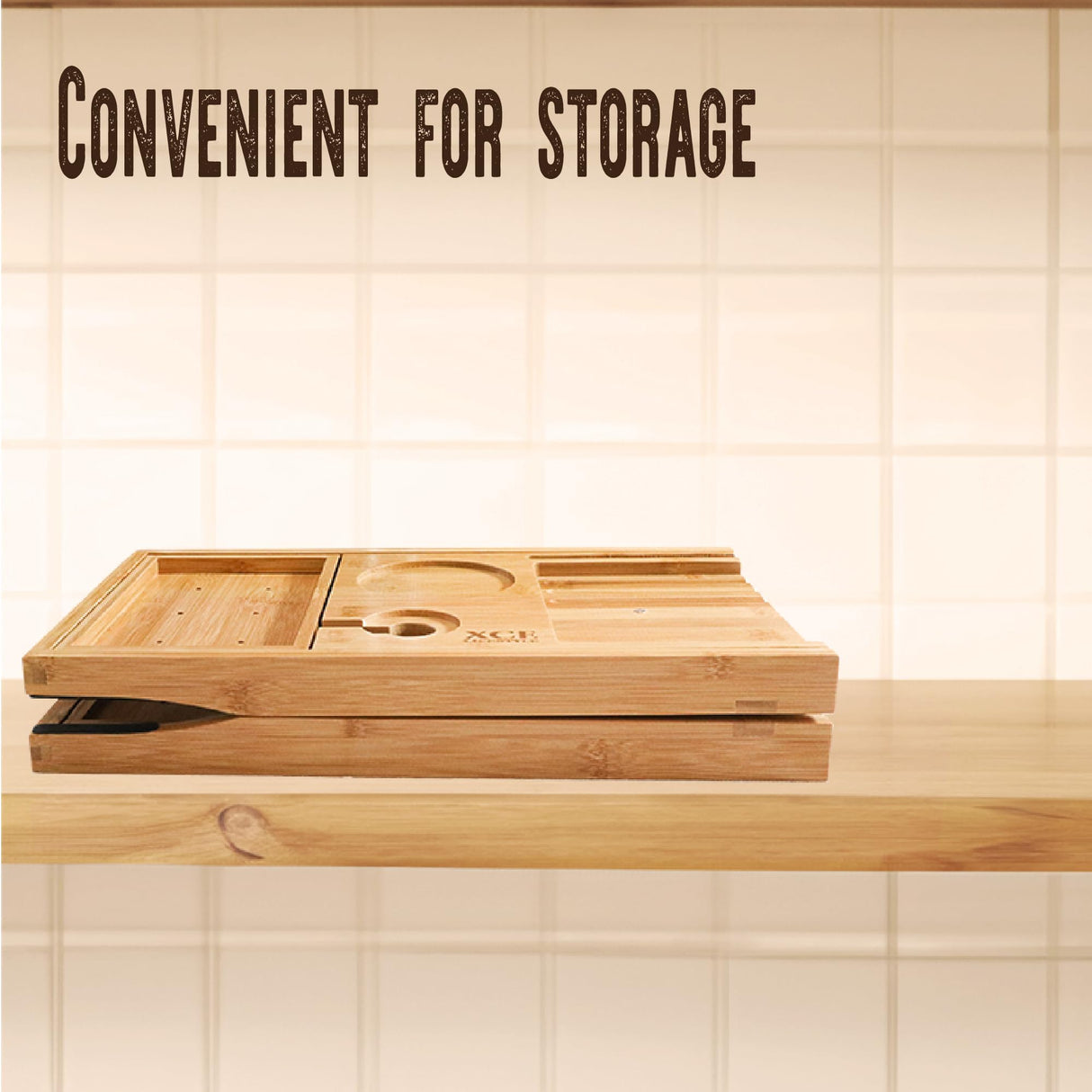 XcE Foldable Bathtub Tray Expandable to 105cm for Luxury Bath, Bath Tray for Bathtub (Bamboo) XcE