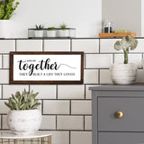 Together They Built A Life They Loved Sign 14 x 6.4 Inches Farmhouse Wall Decor Rustic Modern Framed Wood Sign Hanging Plaque for the Home Love Signs Decorations (And So Together Style) Jetec