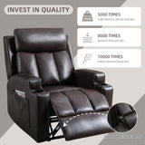 IOMOR Fabric Manual Recliner Chair for Adults, Comfy Reclining Chairs with Overstuffed Arm and Back, Single Sofa for Living Room (1, Brown) IOMOR