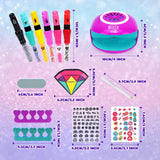 Nail Art Kit for Girls: Kids Nail Polish Set for Girls Toys Ages 8-12 Birthday Presents Gift Nail Set for Girls age 10-12丨Makeup Kit for Girls 10-12 Nail Art Studio RIKONDA