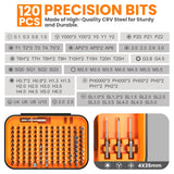 150 IN 1 Precision Screwdriver Set, 120 Bits Full Range Small Screwdriver Set, Magnetic Mini Repair Tool Kit for Ring Doorbell, Laptop, Switch, PS5, Xbox, Macbook, iPhone, Watch, Glasses - Orange Cazeyoo