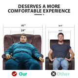 Fabric Lazy Boy Recliner Chair for Bedroom, Manual Reclining Chairs for Adults，Brown Recliner Chair with Adjustable Backrest & Foootrest/Overstuffed Cushion, Havy Duty (Brown) HRVEOCEI