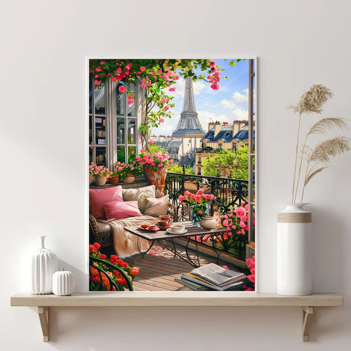 Diamond Art Kits for Adults Beginner, Eiffel Tower Landscape DIY Modern Diamond Painting Kits 5D Diamond Dots Gem Art Crafts with Tools Round Full Drill Funny Crafts for Home Wall Decor&Gift 12x16inch Fairyland JinWenn
