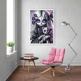 cdjlddww Gothic Diamond Painting Kits for Adults, 5D Diamond Art Kits for Beginners, DIY Bear Round Full Diamond Gemstone Art Rhinestone Painting for Wall Decor 12X16 inch cdjlddww