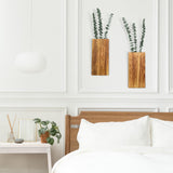 YYDBIAP Wood Wall Planter 2 Pack Indoor Plants Holder for Artificial Dried Flowers and Decorative Greenery, Modern Wooden Pocket Vase for Bedroom, Living Room, Bathroom,Wood Wall Decor (Brown)… YYDBIAP