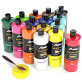 ABEIER Large Bulk Acrylic Paint Set, 15 Colors (473 ml/16 fl oz), Matte Finish, Rich Pigments, Non-Toxic Paints for Painting on Canvas Crafts Wood Ceramic, Ideal for Beginners and Students ABEIER