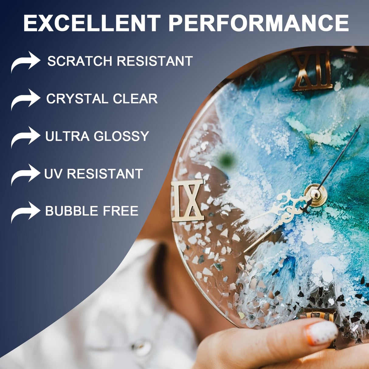 Epoxy Resin 1 Gallon - Crystal Clear Epoxy Resin Kit, 2 Part Casting Resin for Art, No Yellowing, No Bubble, Self Leveling, High Gloss, Suitable for DIY Jewelry, Resin Craft, Desktop Coating, Casting Muloen