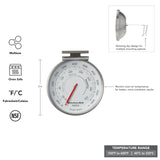 KitchenAid KQ903 3-in Analog Dial Oven/Appliance Thermometer, Oven Food Grill Chef Smoker Cooking Thermometer, TEMPERATURE RANGE: 100F to 600F, Stainless Steel KitchenAid
