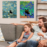 WUDWL 9 Pack Paint by Numbers Kit for Adults Kids, Adults Paint by Numbers Kits, Number Artist Monet Art Water Lily Cat DIY Acrylic Oil Painting Number Kits for Home Wall Decor Gifts 9.45x11.8inch WUDWL