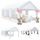 COBIZI 10x20 Party Tent Heavy Duty, 10x20 Canopy with Removable Sidewalls & 4 Built-in Sandbag, Commercial Wedding Large Tent, UV 50+, Waterproof, White COBIZI