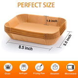 Air Fryer Disposable Paper Liner, Rectangular for Ninja 2-Basket Air Fryer, Natural Non-stick Parchment Paper Liner, 8.6x5.5 inch 100Pcs Rectangle Parchment Paper liners for DZ201, DZ401, FG551 GOFFUGT