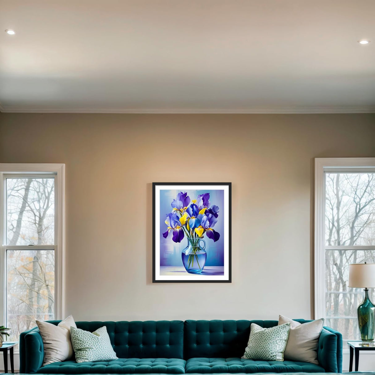 PINFFSHU Flowers Diamond Art Kits for Adults, Stunning Iris Bouquet in Glass Vase Diamond Painting Kits with Full Drill,5D Diamond Painting DIY Gem Art and Crafts for Home Wall Decor Gifts12x16 inch PINFFSHU