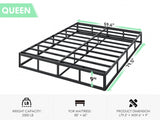 QEROMY 9 Inch High Profile Box Spring, Sturdy Metal Frame Mattress Foundation, Easy Assembly, Quiet & Noise-Free, Queen Size QEROMY