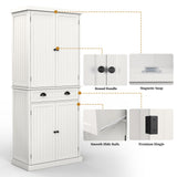 ARTPOWER 72" Tall Kitchen Pantry Storage Cabinet with Drawer and Adjustable Shelves, Pantry Cabinet for Kitchen, Bathroom or Hallway, White ARTPOWER