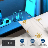 Twin Corner Bed Frame with Storage Bookcase, Twin Daybed with Charging Station and LED Light, Kids Bed Unit with Storage Drawers Underneath, Dark Grey Modern Metal Platform Bed Frame Twin Size LUSIMO