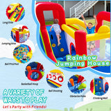 Hongcoral Bounce House, Inflatable Bounce Castle with Blower for Kids, Blow Up Jumping Bouncer with Slide, Climbing Wall, Obstacles, Trampoline, Ball Pit Pool for Indoor Outdoor Hongcoral