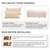 WAROOM Patio Couch PE Wicker 3-Seat Outdoor Brown Rattan Sofa Deep Seating Furniture with Non-Slip Beige Cushion WAROOM