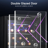 Antarctic Star Beverage Refrigerator Cooler,16 Bottle 66 Can Mini Fridge Glass Door for Beer Drinks or Wine for Home and Bar, Electronic Temperature Control, with Blue LED, 1.7 Cu.Ft Antarctic Star