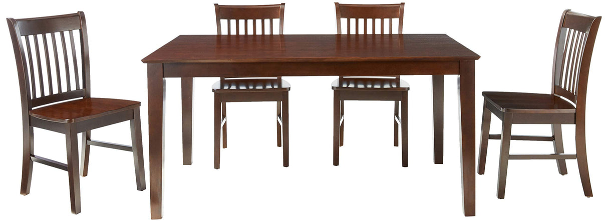 East West Furniture Capri 5 Piece Dinette Set for 4 Includes a Rectangle Room Table and 4 Kitchen Dining Chairs, 36x60 Inch, Mahogany East West Furniture